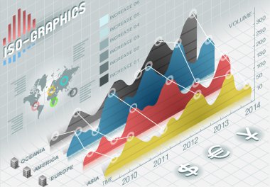 Infographic çubuk grafik öğeleri çeşitli renk ayarlayın.