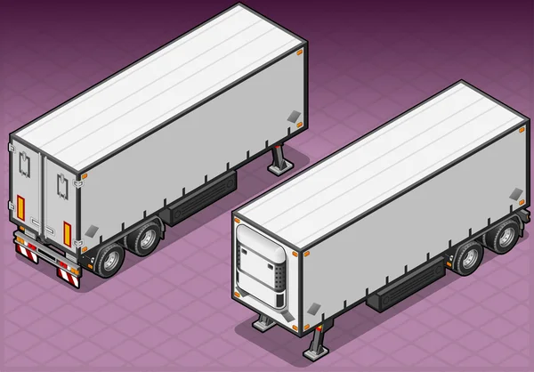 Isométrico reboque Frigo Truck — Vetor de Stock