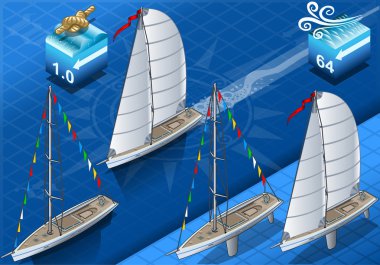 izometrik sailships navigasyon ve regatta