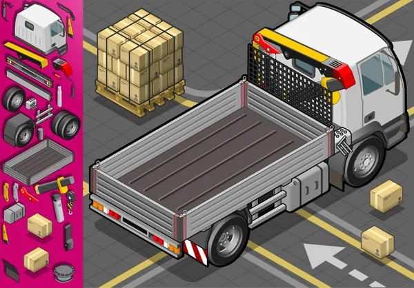 Camion conteneur isométrique — Image vectorielle