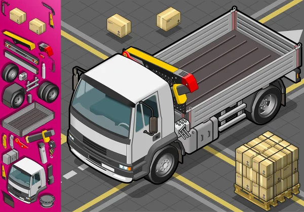 Isometric container truck — Stock Vector