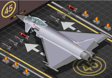 izometrik eurofighter arka görünümünde indi