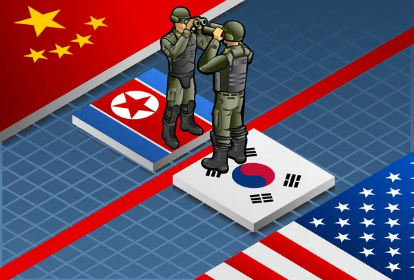 Crisis isométrica de Corea — Archivo Imágenes Vectoriales