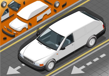 izometrik beyaz steyşın araba