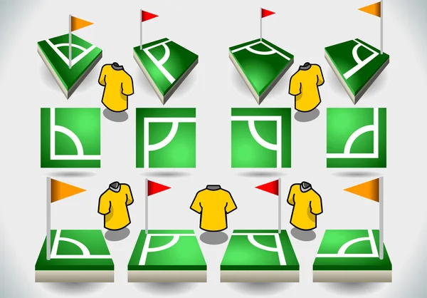 Set van voetbal hoek en pictogrammen — Stockvector