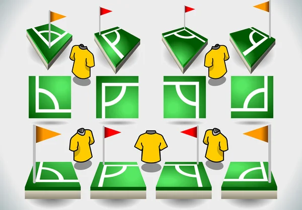 Set von Fußball-Ecke und Symbolen — Stockvektor
