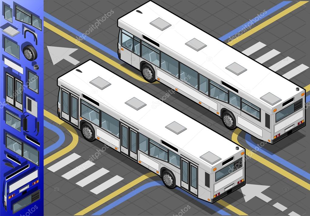 Isometric Bus in Rear View