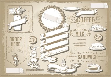 Vintage grafik öğesi için bar menüsü