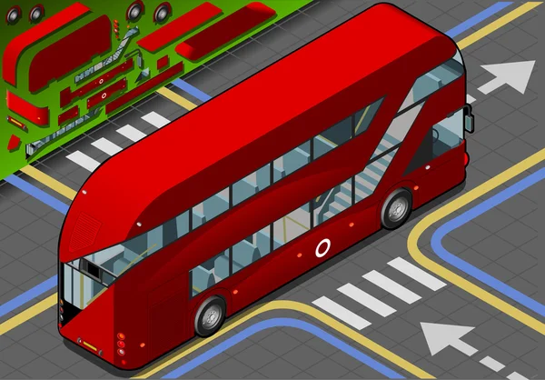 Isometric Double Decker Bus in Rear View Royalty Free Stock Illustrations