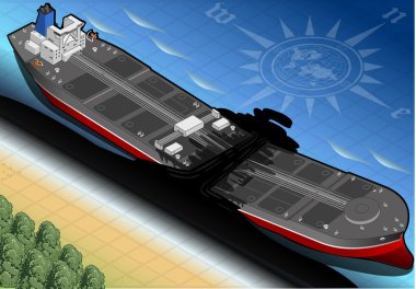 izometrik gemi tanker iki kısımda ön görünüm yok.