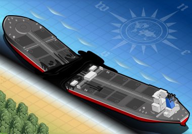 izometrik gemi tanker iki parçalı arka görünümü yok