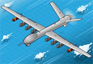 izometrik uçak uçak önünde uçan görünümü