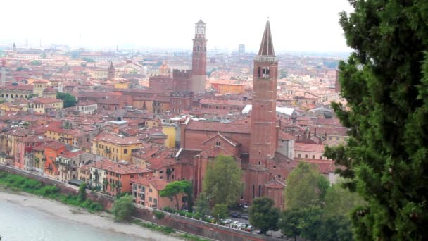 Панорама Вероны, Италии, Европы — стоковое видео