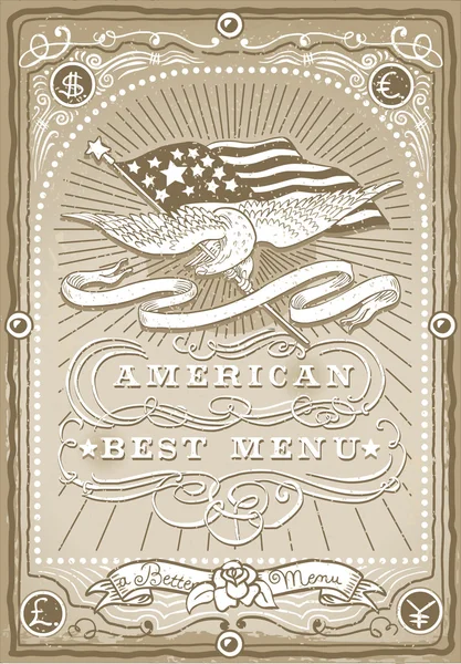Pagina grafica vintage per menu americano — Vettoriale Stock