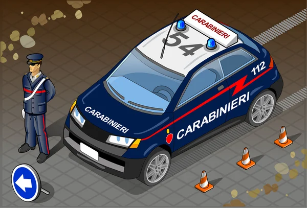 等尺性イタリア カラビニエリ警察車 — ストックベクタ