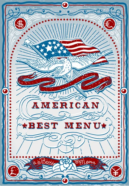 美国菜单复古图形页面 — 图库矢量图片