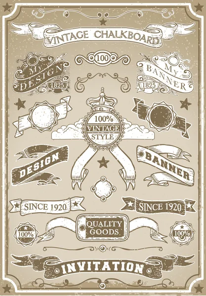 Banner de página gráfica desenhada à mão vintage — Vetor de Stock