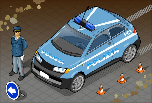 Isometric voiture de police italienne — Image vectorielle