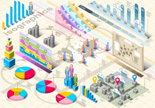 izometrik Infographic öğeleri ayarlama