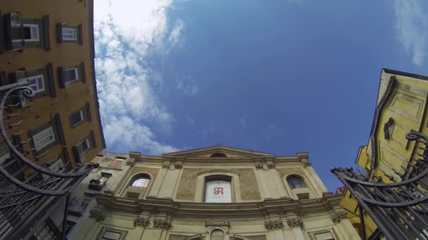NAPLES, ITALY - CIRCA OCTOBER 2013: Cathedral of Donna Regina Nuova — Stock Video