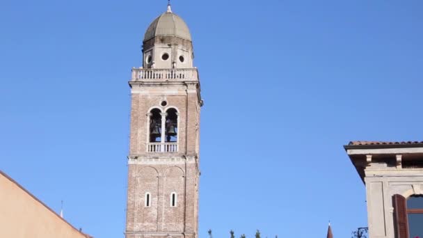 Verona Olaszország - circa 2013. december: bell tower santa maria szerves — Stock videók