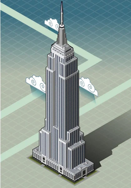 Isometric Empire State Building — Stock Vector