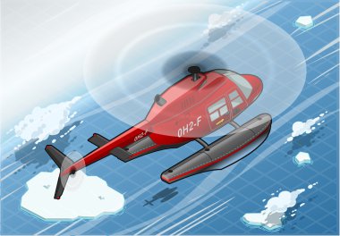 izometrik arctic acil helikopter uçuş arka görünümü 