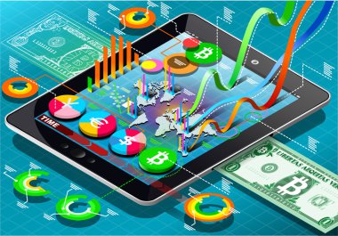 izometrik sanal para Infographic Tablet