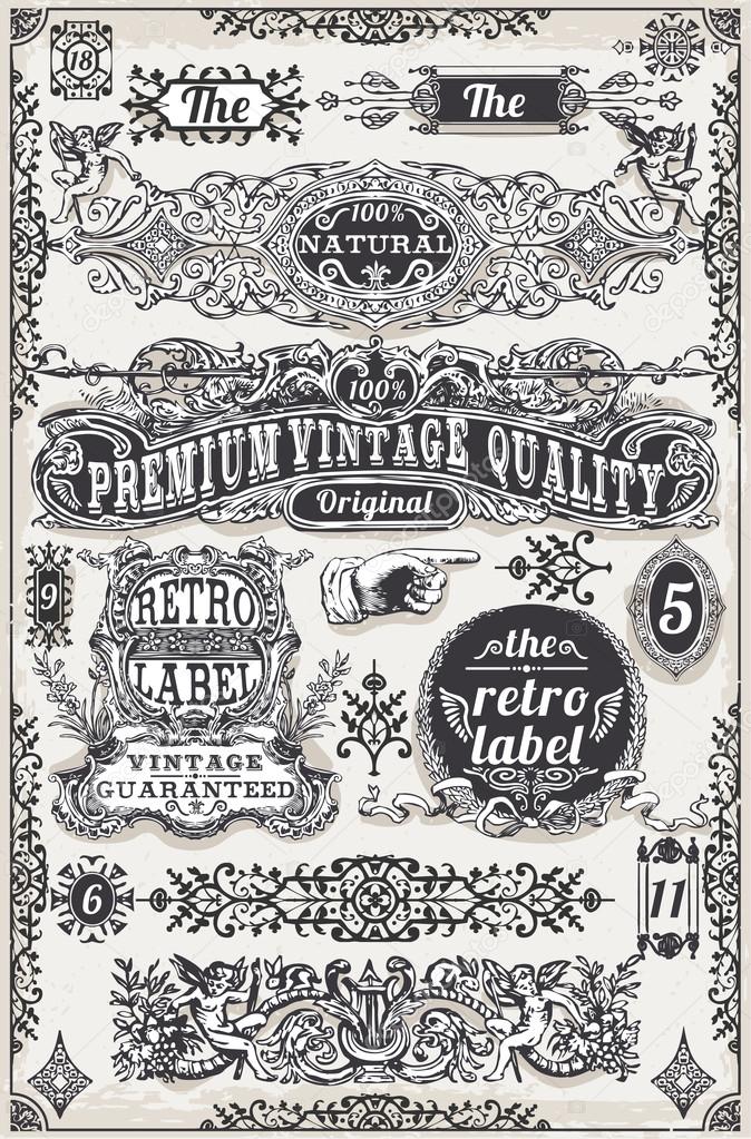 Vintage Hand Drawn Graphic Banners and Labels