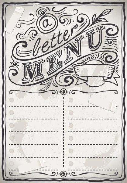Vintage Grafik Menü für Restaurant — Stockvektor