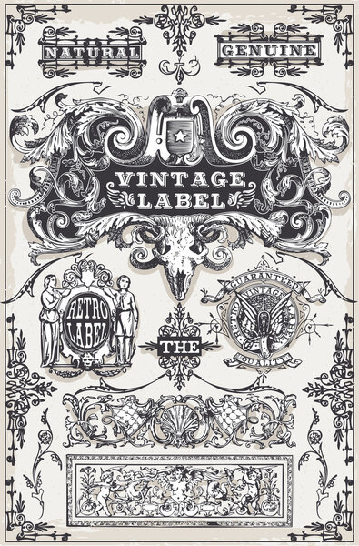 Vintage Hand Drawn Graphic Banners and Labels