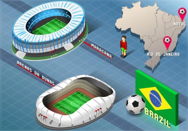 Doğum sonrası izometrik stadyum ve rio de janeiro, Brezilya