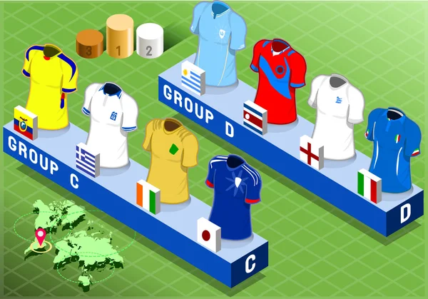 Grupos Isométricos das Nações para Copa do Mundo de Futebol — Vetor de Stock