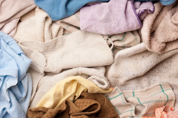 Pile of assorted dish rags — Stock Photo, Image