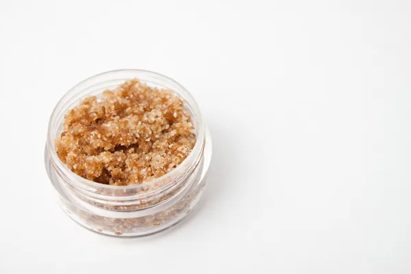 Homemade ginger lip scrub on white surface — Stock Photo, Image