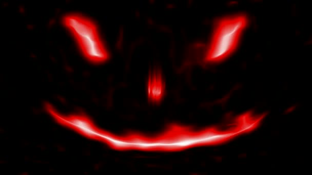 Loopable Scary Abstract face 2 Rojo Aislado en negro — Vídeo de stock