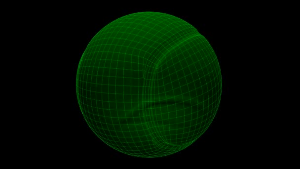 Laço sem costura bola de tênis Wireframe Xray — Vídeo de Stock