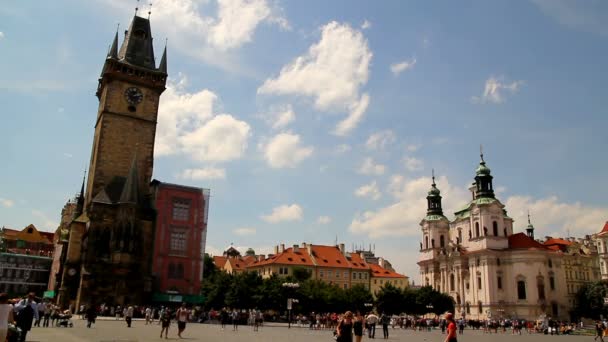 Praga Plaza de la Ciudad Vieja 41 — Vídeo de stock