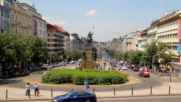 Praga Plaza de Wenceslao 21 — Vídeo de stock