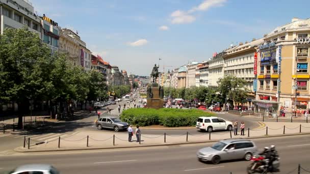 Prague Wenceslas Square 22 — Stock Video