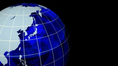 3D döngü kristal küre, kılavuz ile mavi. Alfa kanalı