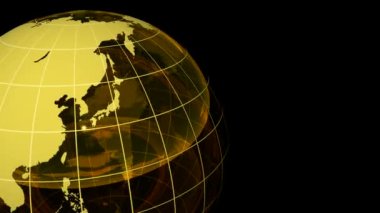 kılavuz ile 3D döngü kristal küre, yeşil mavi. Alfa kanalı