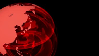 kılavuz ile 3D döngü kristal küre, yeşil mavi. Alfa kanalı