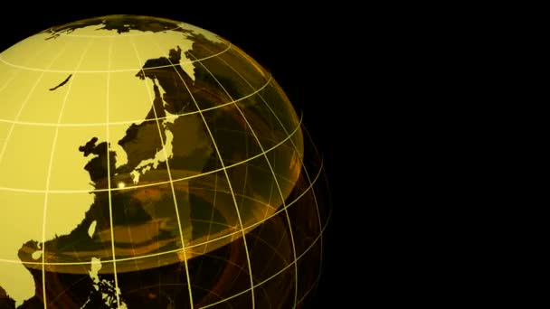 Globe en cristal à boucle 3D, bleu vert avec grille. Canal Alpha 