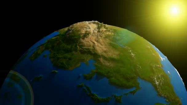 3D opakování geo zeměkoule. alfa kanál, smyčka — Stock video