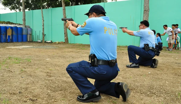 Asian police firearm shooting practice — Stock Photo, Image