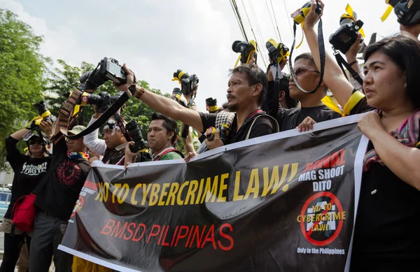 Fotógrafos protestan contra el gobierno — Foto de Stock