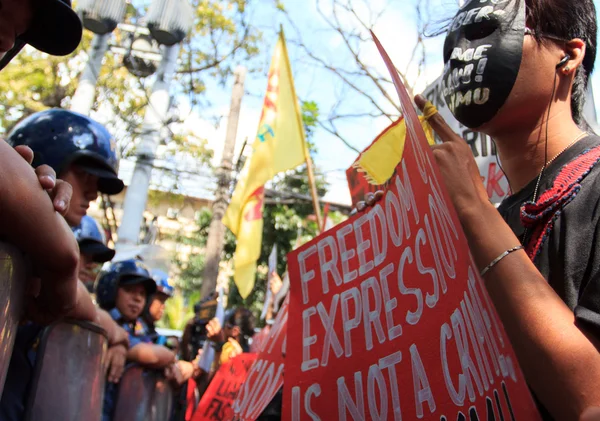 Protesto pela liberdade na Internet — Fotografia de Stock