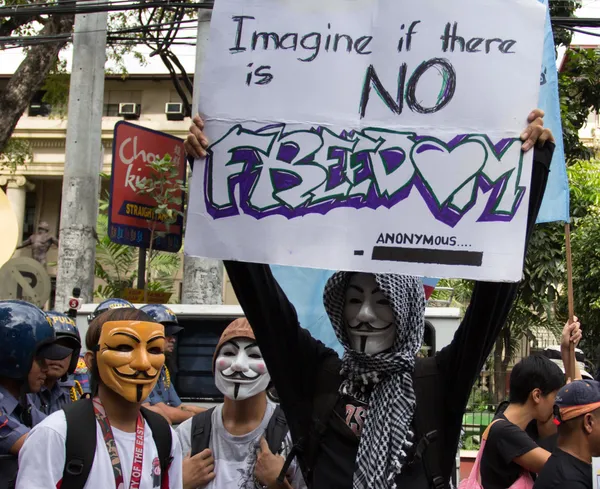 Manifestation pour la liberté Internet — Photo