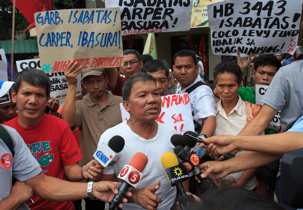 Coco agricultores recaudación fondo reclamar etapas serie de protestas en Manila —  Fotos de Stock